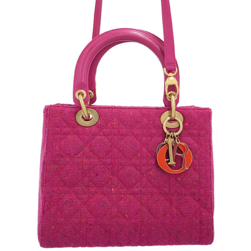 Christian Dior Cannage Tweed Lady Bag
